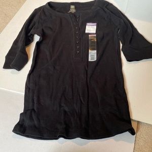 NWT 2000s Faded Glory Black Henley Shirt